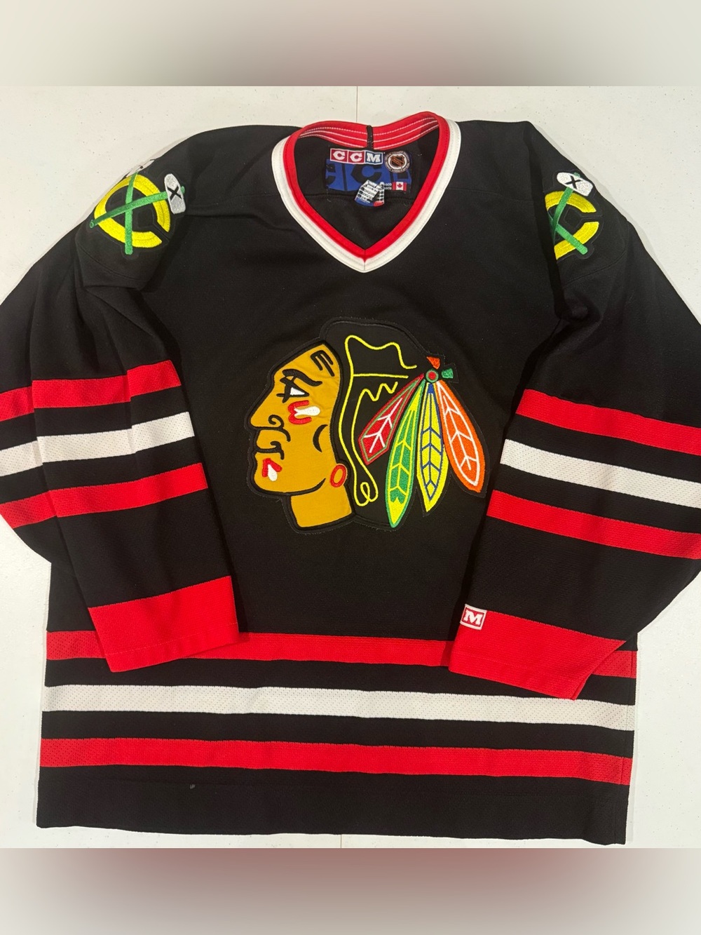 Vintage CCM Chicago Blackhawks NHL Hockey Jersey size large